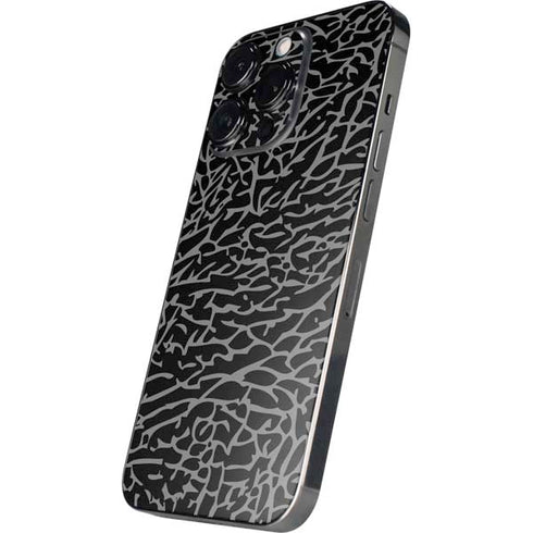 Elephant Print Black iPhone 16 Pro Skin